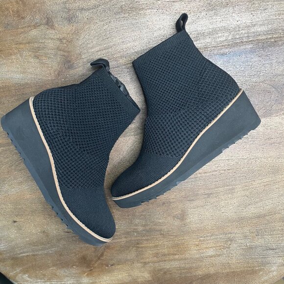Eileen Fisher Shoes - Eileen Fisher Black London Recycled Stretch Knit Bootie Womens Size 6 NEW NWT
